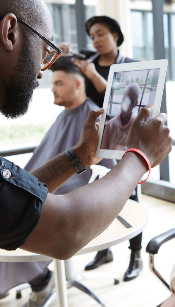 Pivot point student using a tablet