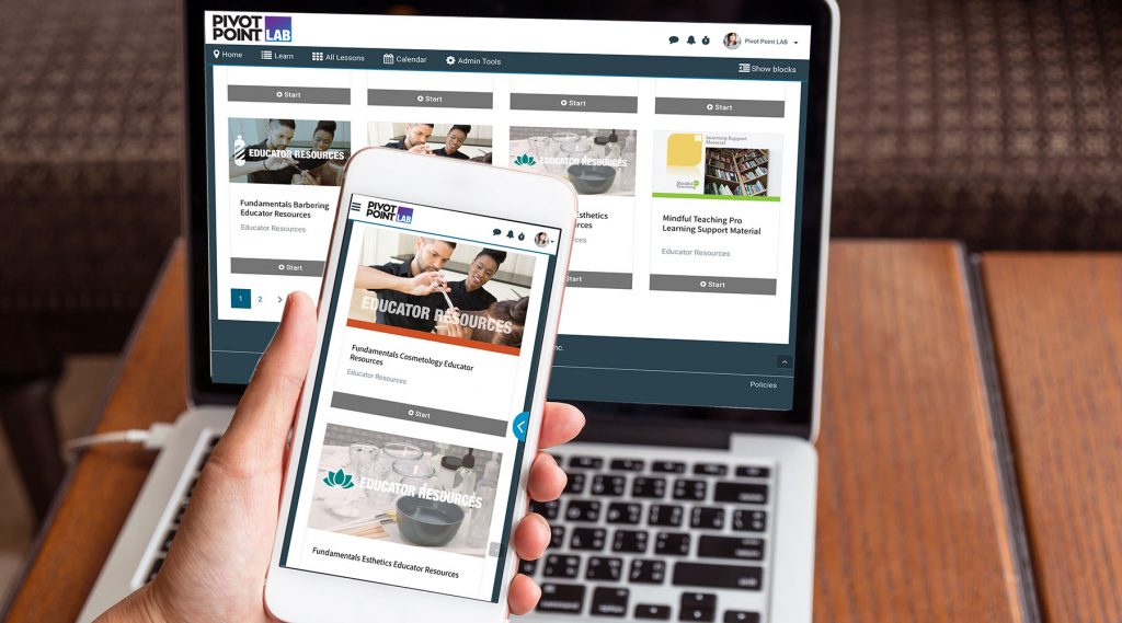 LAB Educator Resources on computer and mobile device.