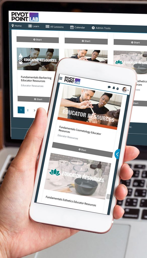 LAB Educator Resources on computer and mobile device.