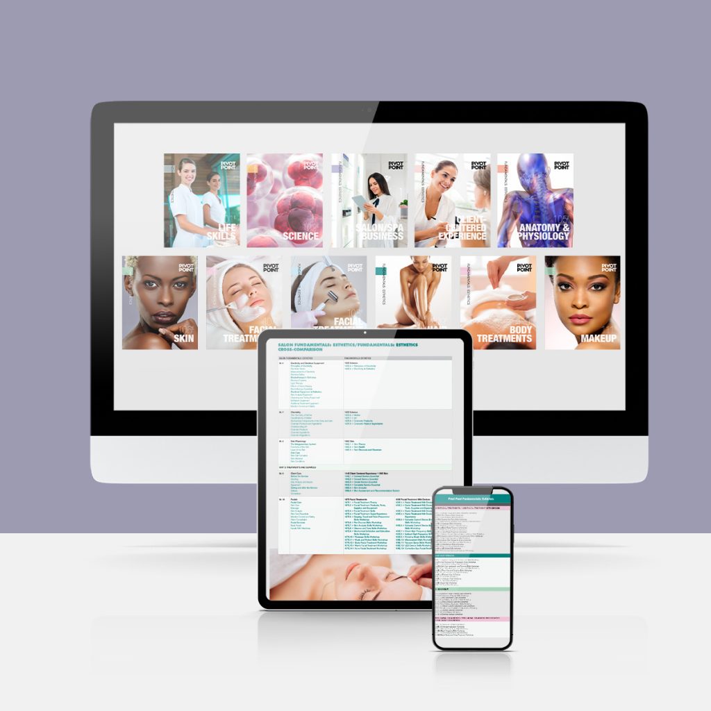 Pivot Point Fundamentals: Esthetics content on computer, tablet and mobile device
