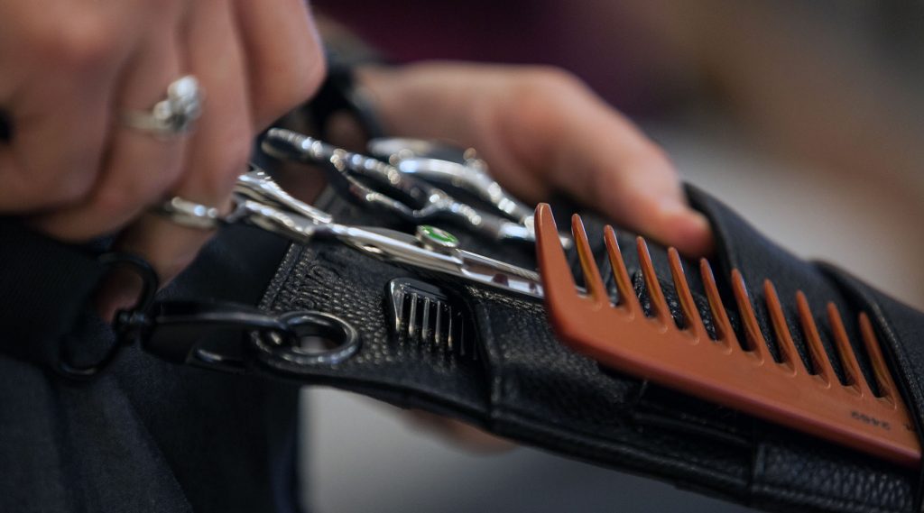 Scissors and comb