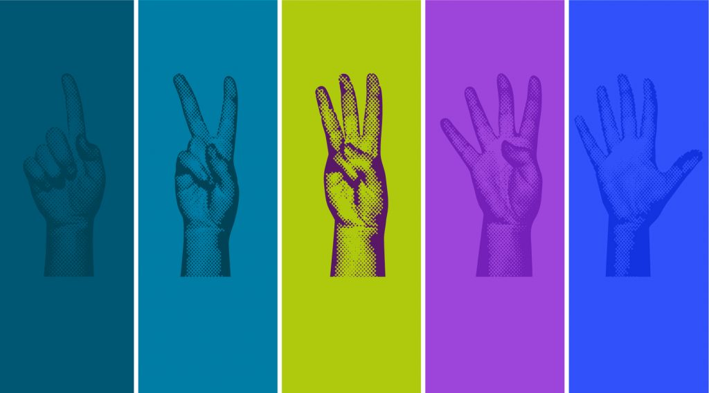 hands representing generations 1-5