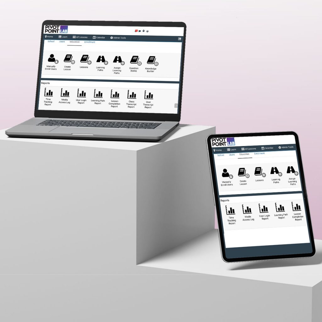 Pivot Point LAB laptop and tablet interface.