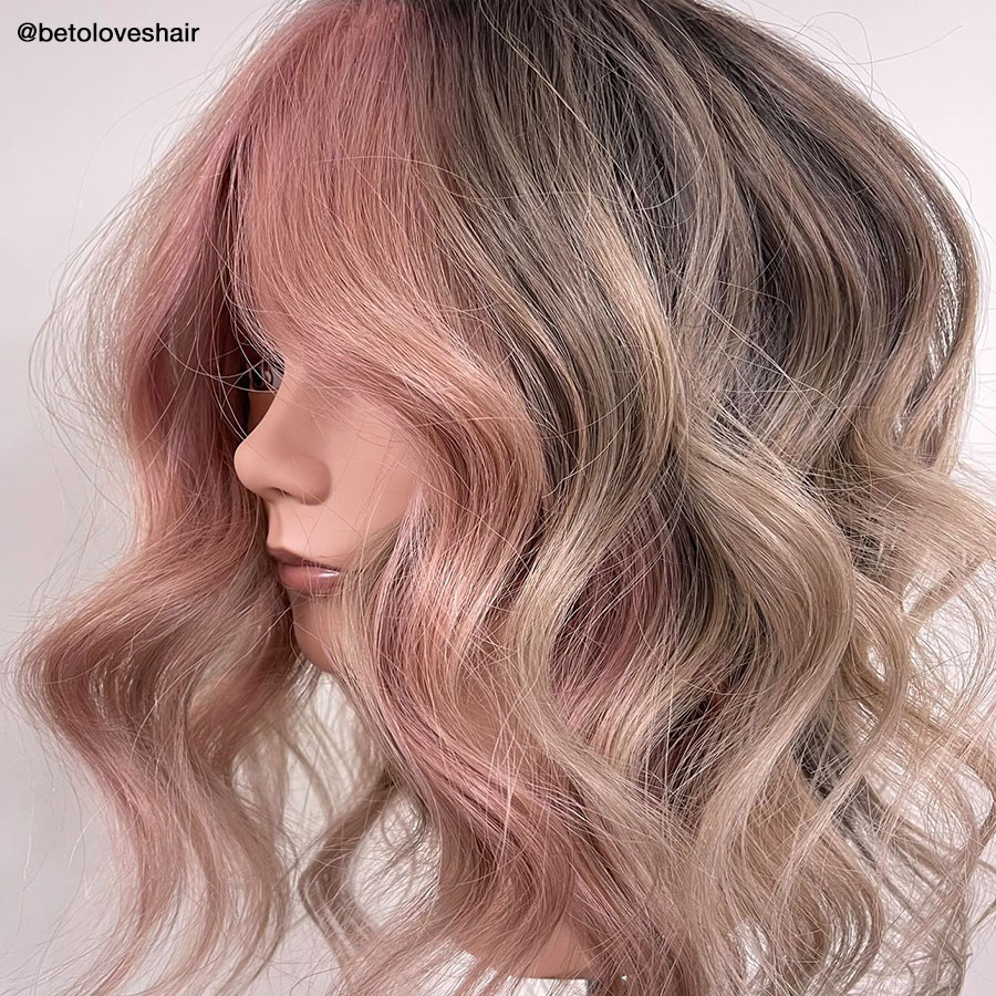 colored pink hair mannequin